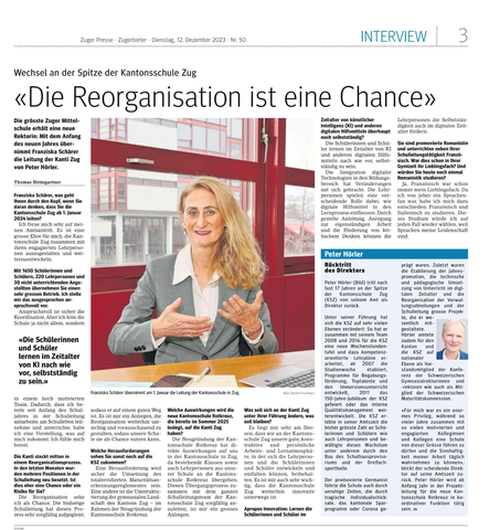 Die Reorganisation ist eine Chance