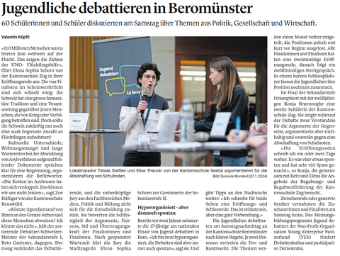 Jugendliche debattieren in Beromünster