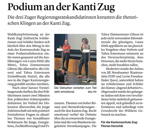 Podium an der Kanti Zug