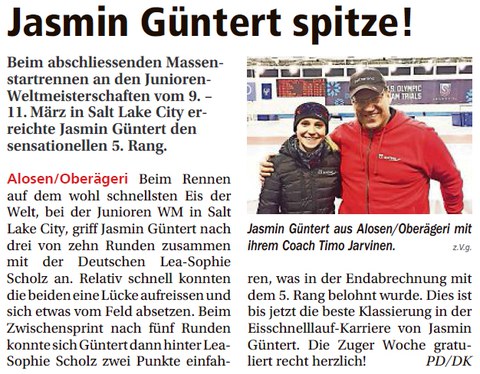 Jasmin Güntert spitze!
