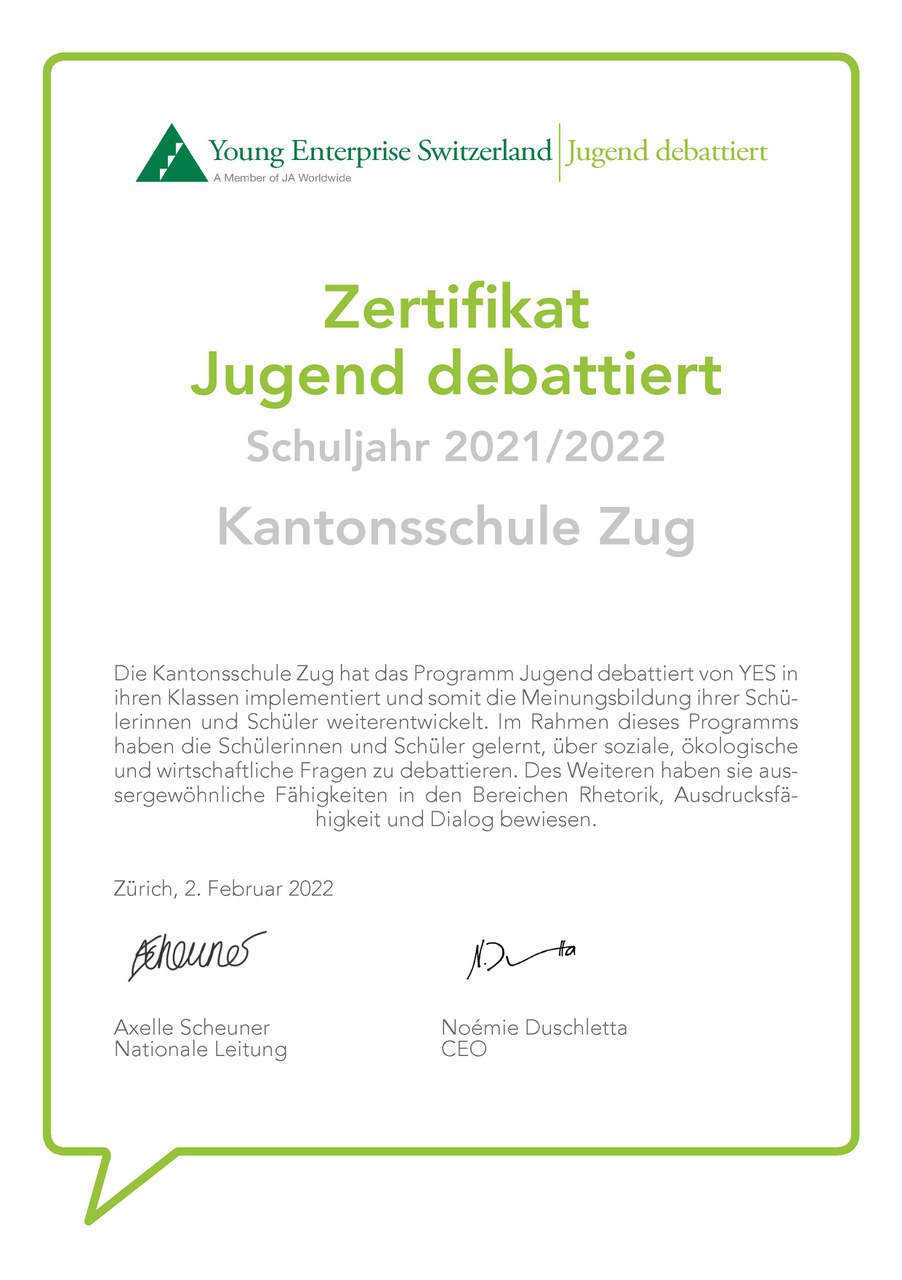 Debattierschule Diplom