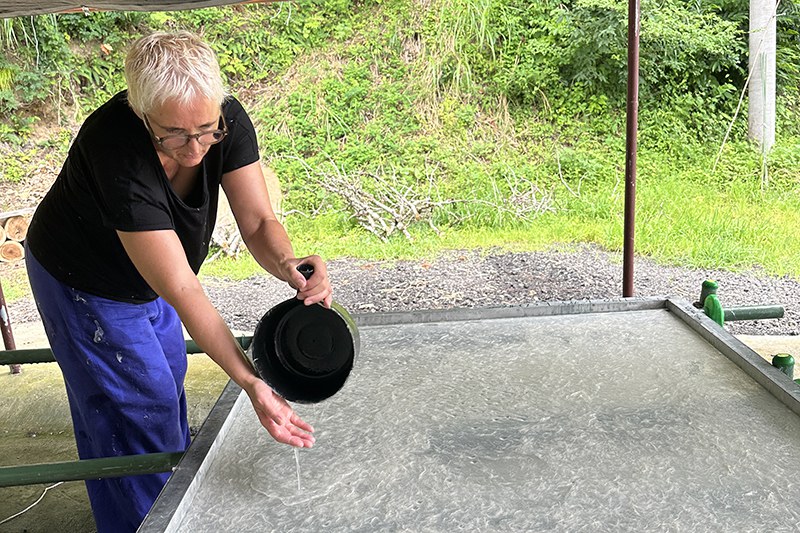 Arbeiten mit Kozo-Fasern