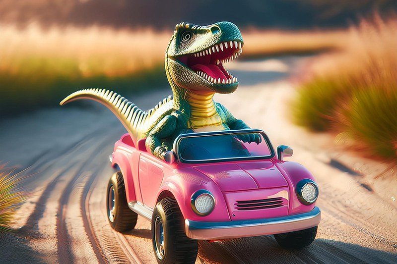 Dino in Auto