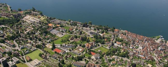 Aerial view on University of Teacher Education Zug