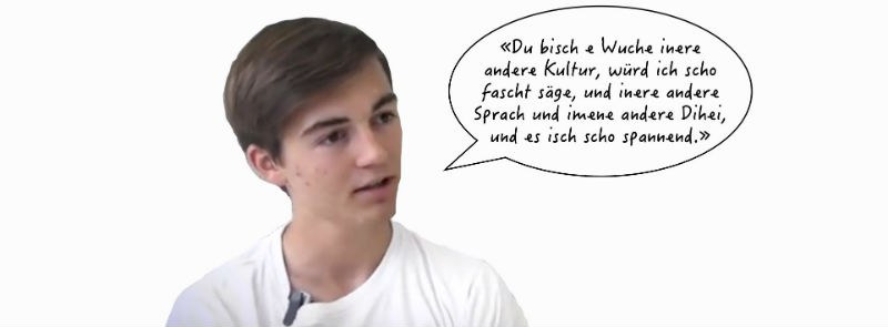 Schüler mit Sprechblase