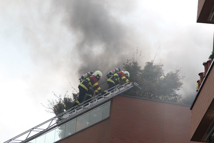 Atemschutz auf Leiter mit Schnellangriff