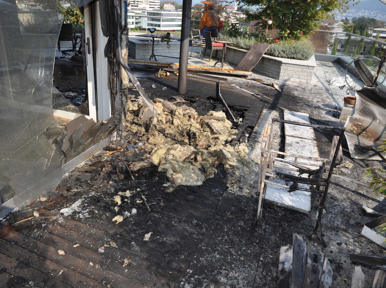 Der Brandherd nach Abschluss der Löscharbeiten