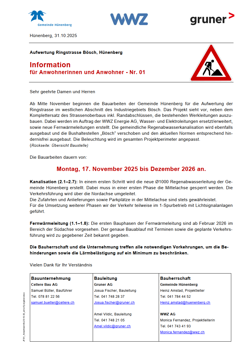 Anwohnerinformation Bild 1