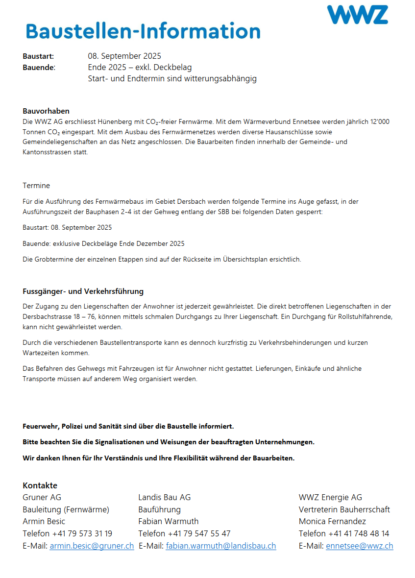 Anwohnerinformation