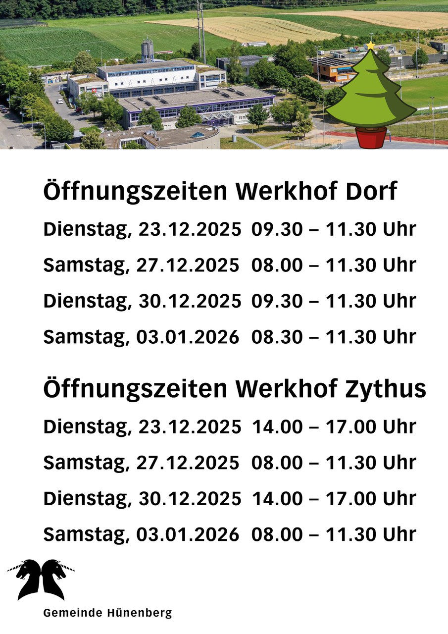 Öffnungszeiten Werkdienst Weihnachten
