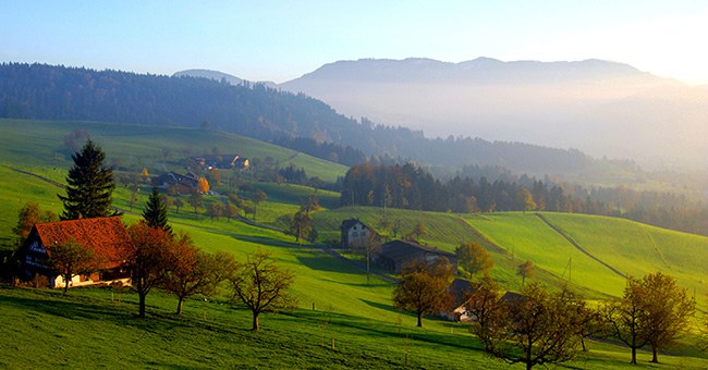 Landschaftsaufnahme von Menzingen