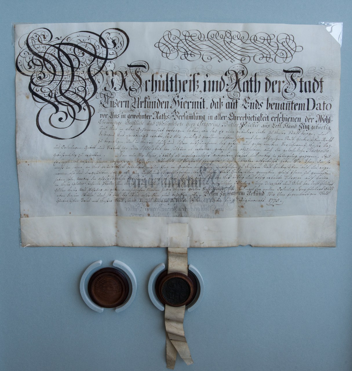 Hintersassenbrief der Stadt Luzern für Gregor Bütler von 1775