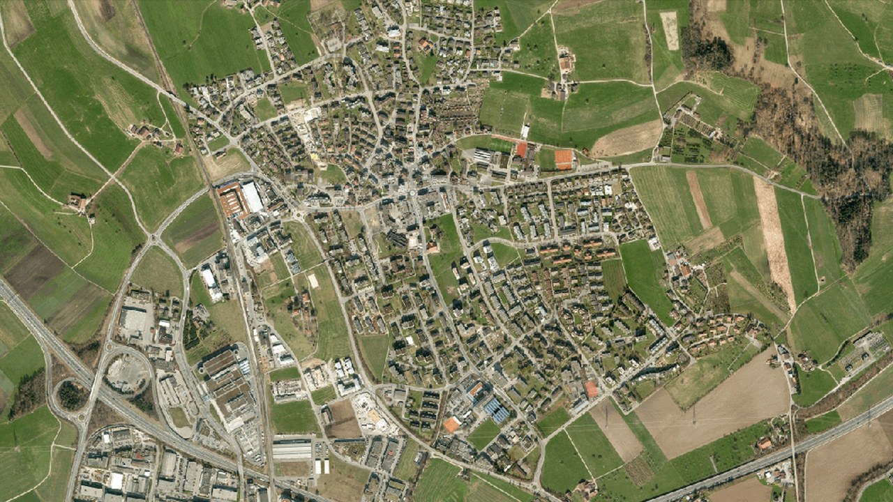 Luftkarte der Gemeinde Steinhausen (GIS Kanton Zug)