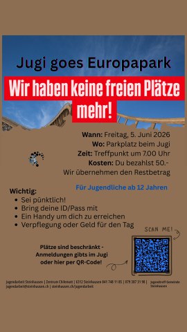 Infobrief und Anmeldung für den Ausflug in den Europapark
