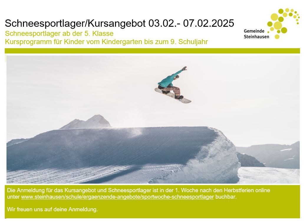 Schneesportlager / Kursangebot 2024/2025