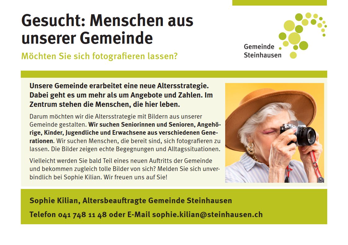 Flyer Fotoaufruf für die Altersstrategie